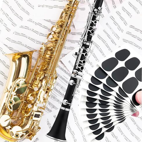 100 Pcs 0.8mm Thick Saxophone & Clarinet Mouthpiece Cushion, Alto/Tenor Sax & Clarinet Mouthpiece Patches Pads Cushions, Oval Thick Rubber Strong Adhesive for Beginners Musicians in Saudi Arabia