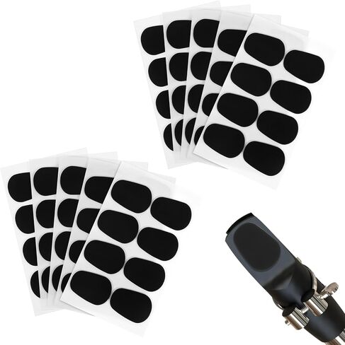 24 Pcs Oval Mouthpiece Pads Saxophone Mouthpiece Pads 1.02 × 0.75 Inch Alto Saxophone Mouthpieces Pad Strong for Beginners Musicians Festivel Gifts Black Silicone in Saudi Arabia
