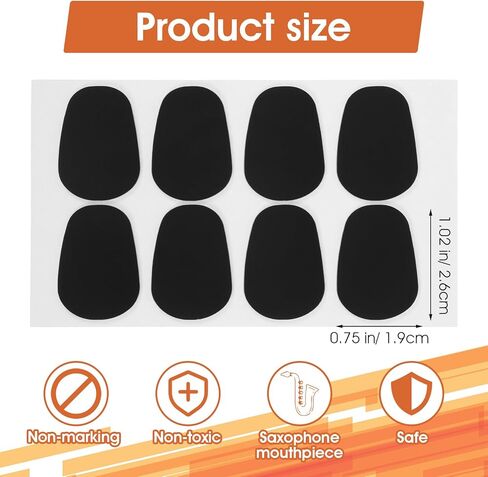 24 Pcs Oval Mouthpiece Pads Saxophone Mouthpiece Pads 1.02 × 0.75 Inch Alto Saxophone Mouthpieces Pad Strong for Beginners Musicians Festivel Gifts Black Silicone in Saudi Arabia