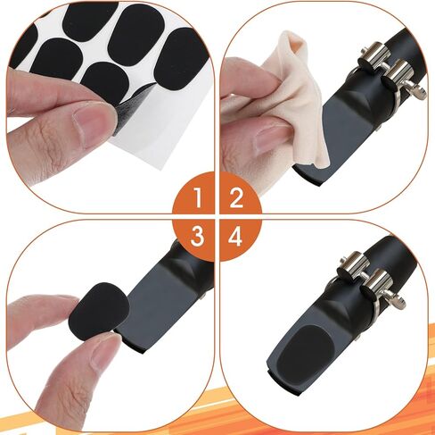 24 Pcs Oval Mouthpiece Pads Saxophone Mouthpiece Pads 1.02 × 0.75 Inch Alto Saxophone Mouthpieces Pad Strong for Beginners Musicians Festivel Gifts Black Silicone in Saudi Arabia