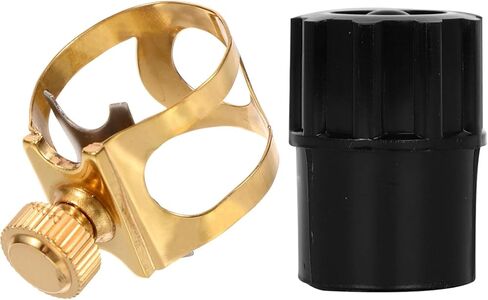 Professional Soprano Saxophone Ligature and Mouthpiece Cap Set - Lightweight Single Screw Design, Saxophone Accessories for Soprano Sax Mouthpieces in Saudi Arabia
