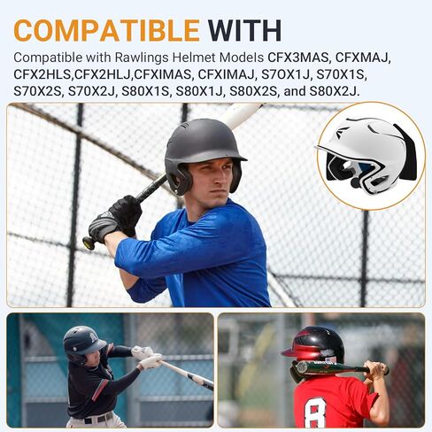 طقم حشو خوذة الضرب متوافق مع نماذج خوذة الكرة اللينة Rawlings CFXFK Coolflo Fit وVelo وCFX وS70/S80 - تتضمن مجموعة حشو خوذة البيسبول وسادتين جانبيتين، و2 وسادة أمامية، و18 شريطًا بخطاف وحلقة in Saudi Arabia