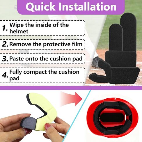 طقم مكون من قطعتين من بطانة الخوذة متوافق مع خوذات البيسبول إيستون، 0.79 بوصة، حشوات إسفنجية ناعمة وسميكة عالمية للاعبي البيسبول والكرة اللينة، مناسبة للتدريب الشتوي للمراهقين in Kuwait