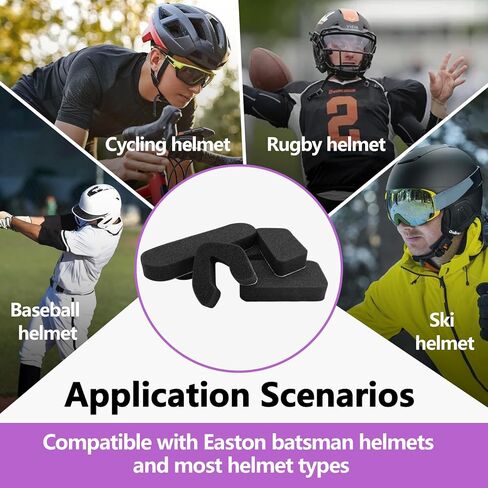 طقم مكون من قطعتين من بطانة الخوذة متوافق مع خوذات البيسبول إيستون، 0.79 بوصة، حشوات إسفنجية ناعمة وسميكة عالمية للاعبي البيسبول والكرة اللينة، مناسبة للتدريب الشتوي للمراهقين in Kuwait
