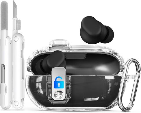 حالة تأمين قفل لبرعام Beats Solo ، واضحة مع مجموعة نظافة 3 في 1 ، وسلسلة المفاتيح ، وغطاء حالة الحماية الكامل TPU الناعمة لبطءات Beats Solo Wireless Bluetooth سماعات الأذن 2024 in Kuwait