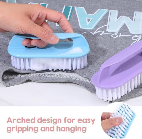 فرشاة تنظيف 12 قطعة من فرش التنظيف متعددة الأغراض شديدة التحمل بشعيرات صلبة، 4 ألوان (أرجواني وردي أزرق أخضر) للأرضيات وحوض الاستحمام والبلاط والأسطح المنزلية in Kuwait