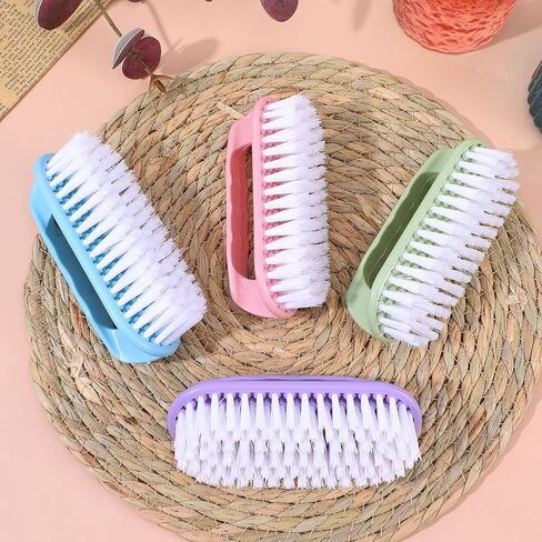 فرشاة تنظيف 12 قطعة من فرش التنظيف متعددة الأغراض شديدة التحمل بشعيرات صلبة، 4 ألوان (أرجواني وردي أزرق أخضر) للأرضيات وحوض الاستحمام والبلاط والأسطح المنزلية in Kuwait