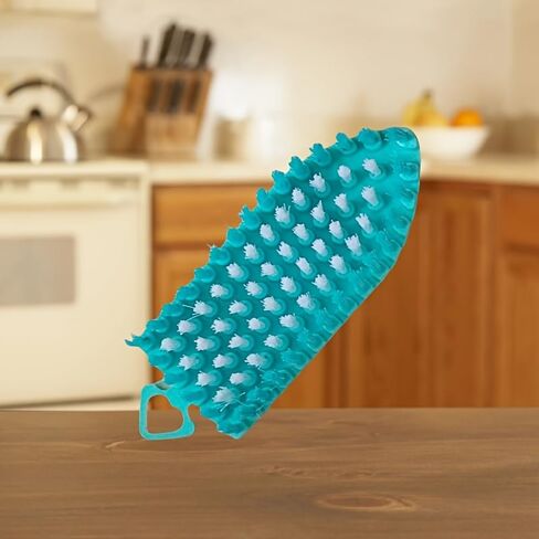 Reusable Bent Cleaning Brush Durable Plastic Multipurpose Scrubbers for Bathroom, Kitchen, and Hard to Reach Corners, No Electricity Needed Home Cleaning Tool Blue in Saudi Arabia