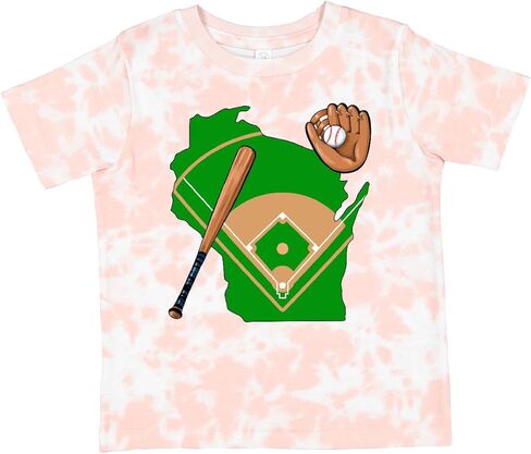 تي شيرت البيسبول إنكتاستيك ويسكونسن مع مضرب وقفاز للأطفال الصغار in Kuwait