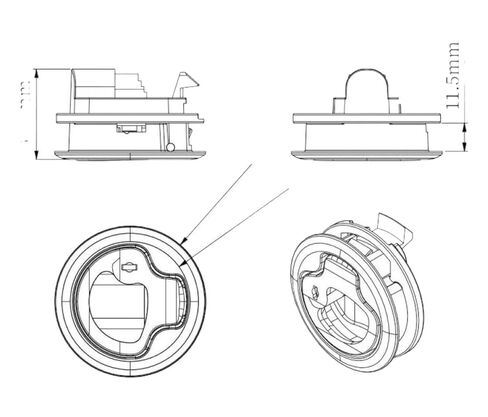 Marine Round Turning Lock 316 Stainless Steel Deck Latch Flush Pull Mount Cabinet Lock Latch Compatible with in Kuwait