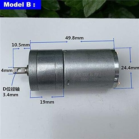 1PC Micro GA25 370 Full Metal Gear Electronic Starter, Gear Reducer Large Torque DIY Robot Car, DC 5V 6V 7.4V 740RPM, Accessories : Model A (Size : Model B) in Kuwait