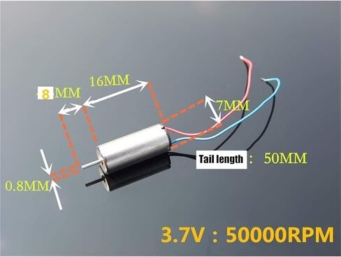 2pcs Micro DIY Helicopter Coreless DC Electronic Starter, with Propeller Great Torque High Speed Electronic Starter, DC 3.7-4.2V 716 716MM, Accessories in Kuwait