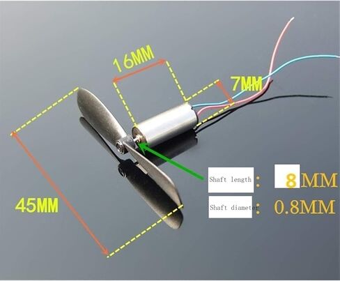 2pcs Micro DIY Helicopter Coreless DC Electronic Starter, with Propeller Great Torque High Speed Electronic Starter, DC 3.7-4.2V 716 716MM, Accessories in Kuwait