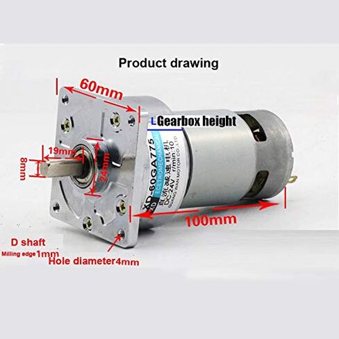 Powerful Micro Permanent Magnet High Torque 24V DC Gear Electronic Starter, 12 Volt Slow Low Speed Adjustable Speed Reversed, Accessories : 24v 300rpm, Voltage : Package5 in Kuwait