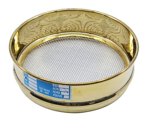EISCO Test Sieve, 8 Inch - Full Height - ASTM No. 10 (2.0mm) - Brass Frame with Stainless Steel Wire Mesh in Kuwait