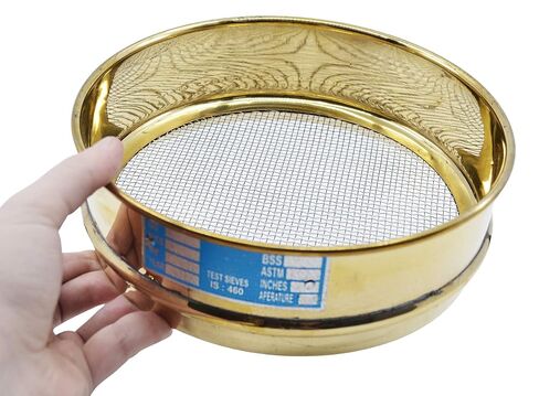 EISCO Test Sieve, 8 Inch - Full Height - ASTM No. 10 (2.0mm) - Brass Frame with Stainless Steel Wire Mesh in Kuwait