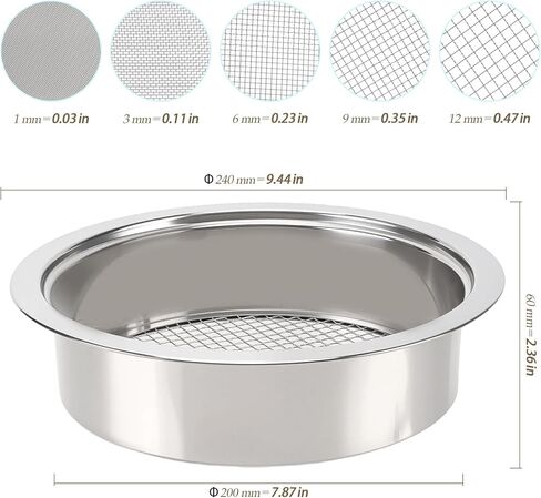 5-in-1 Garden Soil Sifter with 5 pcs (1,3,6,9,12mm) Sieve Meshes and Shovel, Stainless Steel Mesh Sifter for Sand Sifting, Compost Processing, Potting Mix in Saudi Arabia