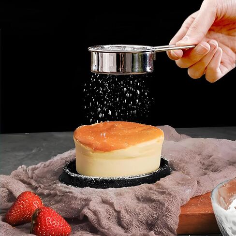 منخل دقيق صغير من الفولاذ المقاوم للصدأ - منخل خبز شبكي ناعم مقاس 11.43 سم مع مقبض منخل مسحوق متعدد الأغراض منخل دقيق صغير من الفولاذ المقاوم للصدأ مع شبكة دقيقة للدقيق والسكر والتوابل والمكونات المسحوقة in Kuwait