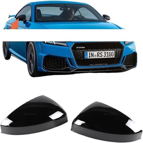 ألياف الكربون نمط لامع أسود الرؤية الخلفية غطاء مرآة جانبية غطاء صالح لل TT TTS RS TTRS MK3 8S 15-23 R8 2016-23 in Kuwait