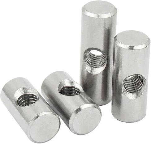 Barrel nut, M4 M5 M6 Cylindrical PinDowel Cross Hole Hammer Embedded Nut for Wood Furniture Accessories(OD8 M5x18(5PCS)) in Kuwait