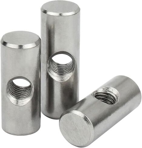 Barrel nut, 5PcsThread with Hole Cylindrical Positioning Pin Embedded Connection Nut Drilling M4 M5 M6(12mm (5Pcs),D8xM5) in Kuwait