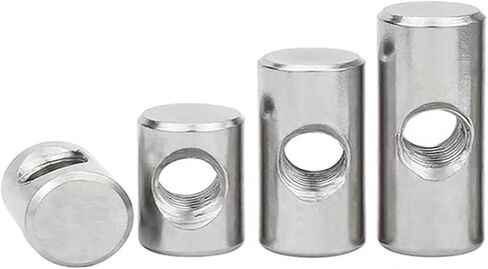 Barrel nut, 10PcsCylindrical Pin Dowel Cross Hole Hammer Embedded Nut for Wood Furniture M4 M5 M6(M6x18 OD10) in Kuwait