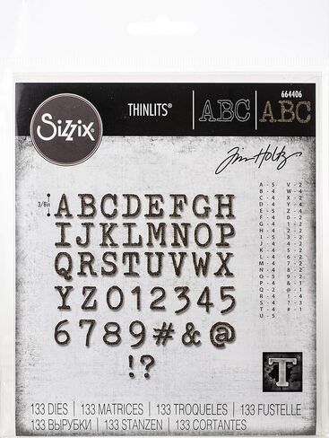 Sizzix Thinlits Die Set 123 Pack Alphanumeric Tiny Type Upper by Tim Holtz, Multicolor in Saudi Arabia