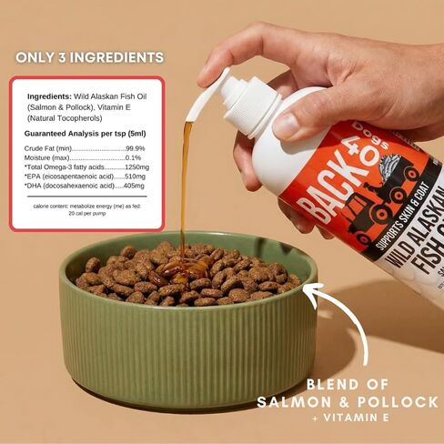 زيت السمك البري في ألاسكا للكلاب ، والبشرة والمعطف ملحق للكلاب والقطط ، أوميغا-3 سمك السلمون الغني وزيت بولوك ، وزيت سمك السلمون الكلب EPA و DHA للدماغ ، والقلب ، والمفاصل 16 أوقية (473 مل) in Kuwait