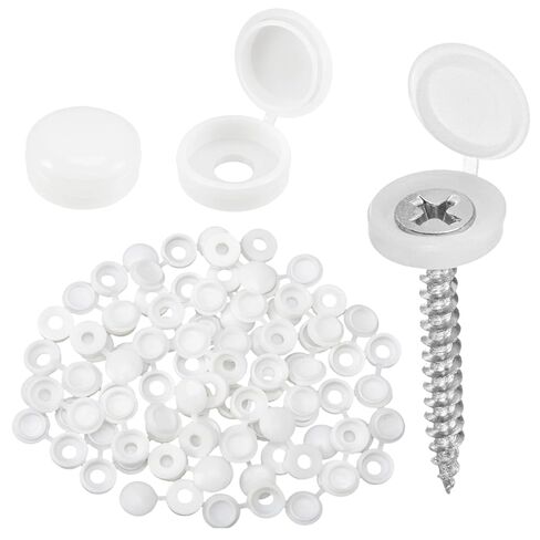 Screw Cap Decorative Cover for Furniture Screw Removal Accessory Home Office DIY Fastener Concealment Easy Install(White) in Saudi Arabia