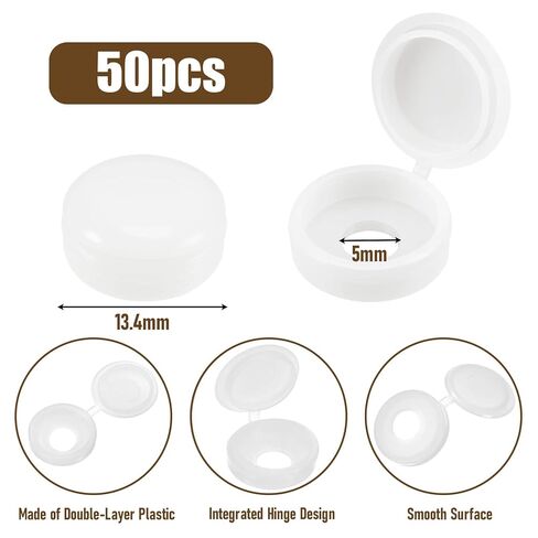 Screw Cap Decorative Cover for Furniture Screw Removal Accessory Home Office DIY Fastener Concealment Easy Install(White) in Saudi Arabia