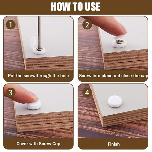 Screw Cap Decorative Cover for Furniture Screw Removal Accessory Home Office DIY Fastener Concealment Easy Install(White) in Saudi Arabia