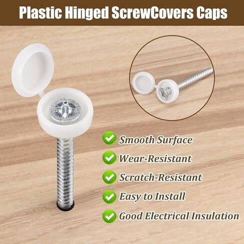 Screw Cap Decorative Cover for Furniture Screw Removal Accessory Home Office DIY Fastener Concealment Easy Install(White) in Saudi Arabia