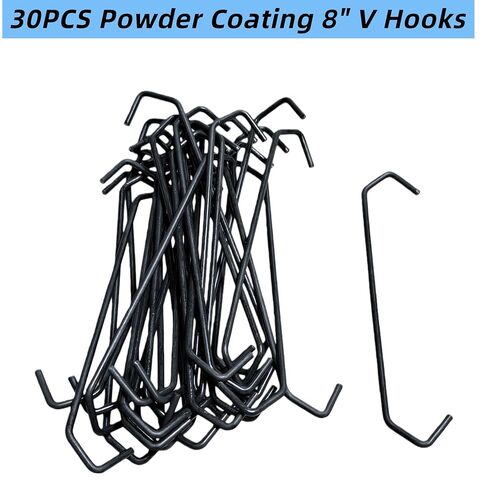 30 Pcs Powder Coating V-Hooks V-Shaped DIY Hanging Hooks, Powder Coating Kit for Painting, 8" Long 0.18" Wire Vv-Style Leg Length 0.98", Load Capacity 70 Lbs in Kuwait