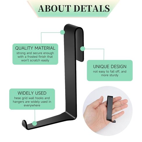 10 قطع من خطافات جدار الشبكة J من الفولاذ المقاوم للصدأ، خطاف J لرفوف الأسلاك، خطافات S شديدة التحمل معلقة لأدوات المطبخ والملاعق والمقالي والأواني والأواني وحقائب الملابس والأبراج وأدوات النباتات (أسود) in Kuwait