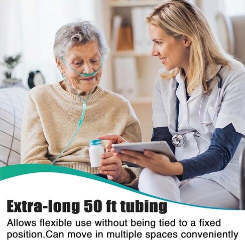 geiserailie 3 حزمة أنبوب الأكسجين 50 قدمًا، أنابيب الأكسجين المقاومة للسحق الأخضر، خالية من العقد، خالية من اللاتكس، أنبوب تدفق عالي للتنفس متوافق مع معظم المكثفات والأنظمة in Saudi Arabia