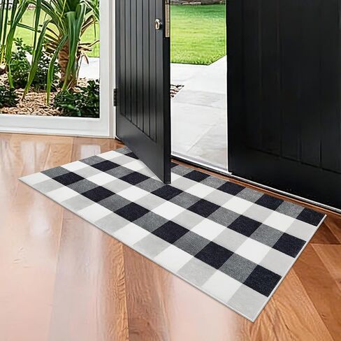 2x4 Small Runner Rugs for Entryway,Machine Washable Runners for Bedroom Living Room, Low Pile Thin Non Slip Checkered Runner Rug for Girl Kitchen,Bathroom Home Decor, Hallways,Red and White in Saudi Arabia