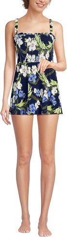 Lands' End Womens Square Neck Smocked Mini Swim Dress in Saudi Arabia