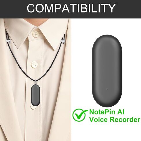 حزام الرقبة لجهاز Plaud NotePin AI Voice Recorder، حبل قصير من الجلد الطبيعي قابل للتعديل بطول 8-15 بوصة in Kuwait