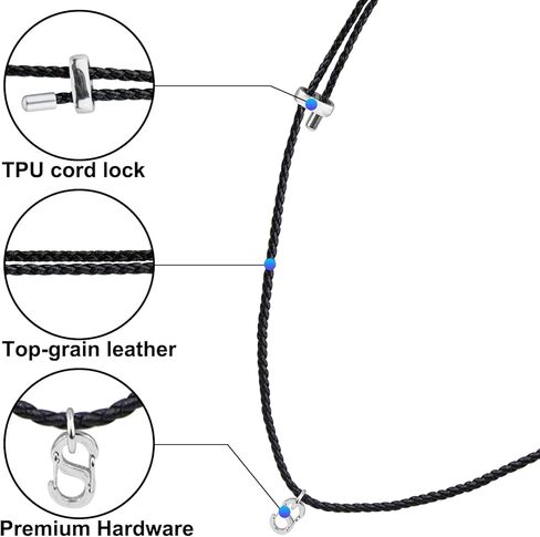 حزام الرقبة لجهاز Plaud NotePin AI Voice Recorder، حبل قصير من الجلد الطبيعي قابل للتعديل بطول 8-15 بوصة in Kuwait