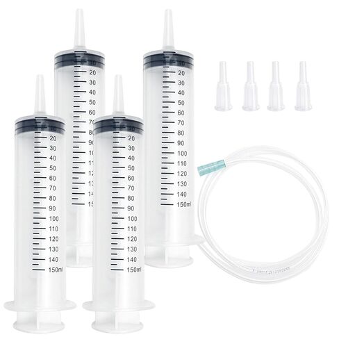 60cc Plastic Syringe - Large Syringe for Liquid with 40" Tubing, Syringes for Liquid, 4 Pack in Kuwait