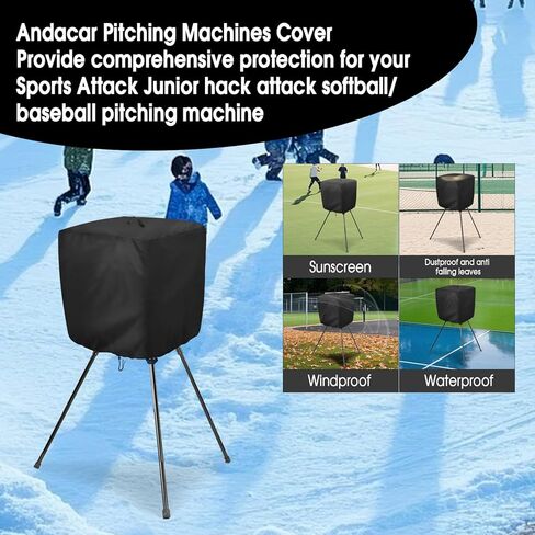 غطاء آلات رمي ​​الكرة للهجوم الرياضي، غطاء آلات رمي ​​البيسبول المقاوم للماء، أسود in Kuwait