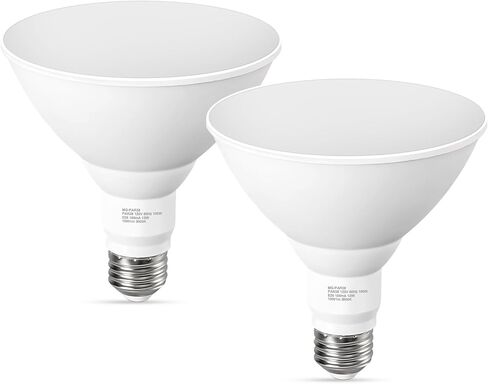 مصابيح ضوء الفيضانات LED، لمبة ضوء الفيضانات PAR38 الخارجية 5000 ك، ما يعادل 13 وات 100 وات، ضوء نهاري أبيض LED قابل للتعتيم، مقاوم للماء لمرآب ساحة الشرفة، قاعدة E26، 15000 ساعة، عبوتان in Kuwait