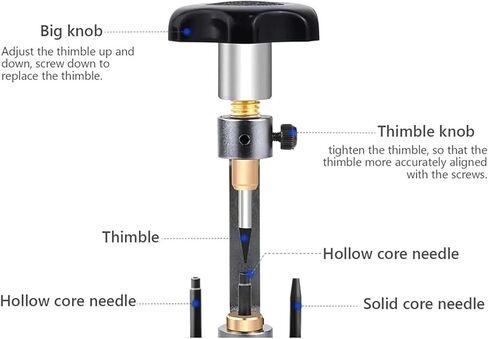 مستخرج براغي النظارات، مع 2 إبرة سفلية ومفتاح ربط، لإزالة ساحبة المسمار المكسورة، لمتاجر النظارات ومراكز العناية بالبصر in Kuwait
