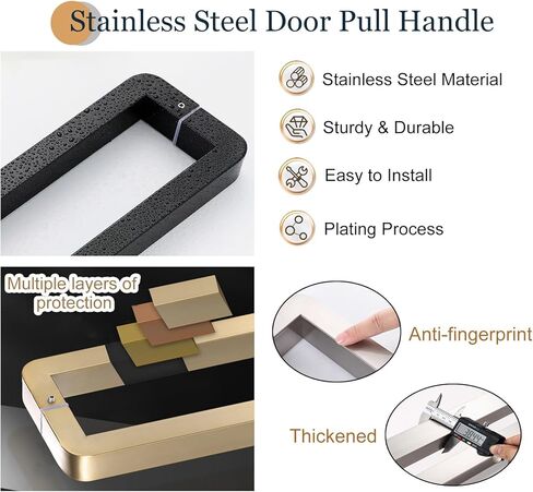 Double-Sided Sliding Door Handle for Wood & Glass, Metal Push Pull Handles for Home, Office, Store - Commercial Door Pull Handle in Kuwait