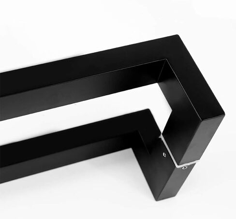 Black Stainless Steel Square Tube Commercial Push-Pull Door Handle/Glass Door Handle/Barn Door Pull Handle - Length 425/600/800/1200mm (Size : Length 600mm/23.6inch) (Length 600mm/ in Saudi Arabia