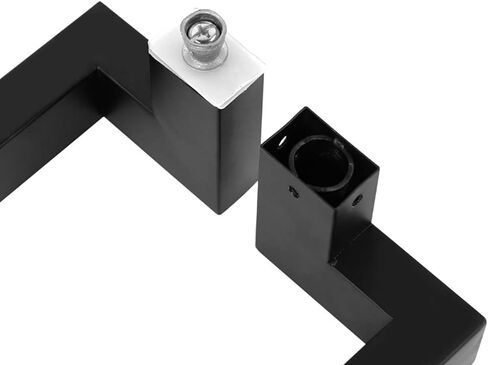 Black Stainless Steel Square Tube Commercial Push-Pull Door Handle/Glass Door Handle/Barn Door Pull Handle - Length 425/600/800/1200mm (Size : Length 600mm/23.6inch) (Length 600mm/ in Saudi Arabia