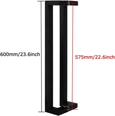 Black Stainless Steel Square Tube Commercial Push-Pull Door Handle/Glass Door Handle/Barn Door Pull Handle - Length 425/600/800/1200mm (Size : Length 600mm/23.6inch) (Length 600mm/ in Saudi Arabia
