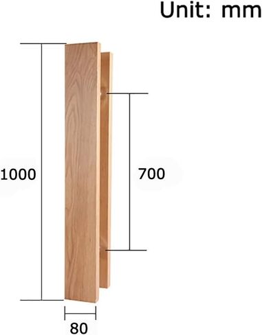 Solid Wood Commercial Push-Pull Glass Door Handle/Wooden Door Handle/Barn Door Pull Handle, 5 Lengths (Size : Length600mm) (Length1000mm) in Saudi Arabia