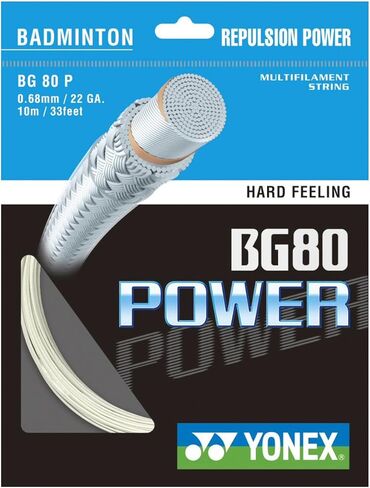 YONEX BG80 Power (.68mm) Badminton String Set (White) in Saudi Arabia