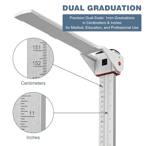 قياس الارتفاع للجدار، أدوات قياس الارتفاع من الألومنيوم المثبتة على الحائط للبالغين والأطفال 24-78 بوصة/60-200 سم، عصا قياس تلسكوبية بمقياس مزدوج للعيادة والمكتب والمنزل in Kuwait